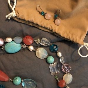 Beaded necklace & earrings